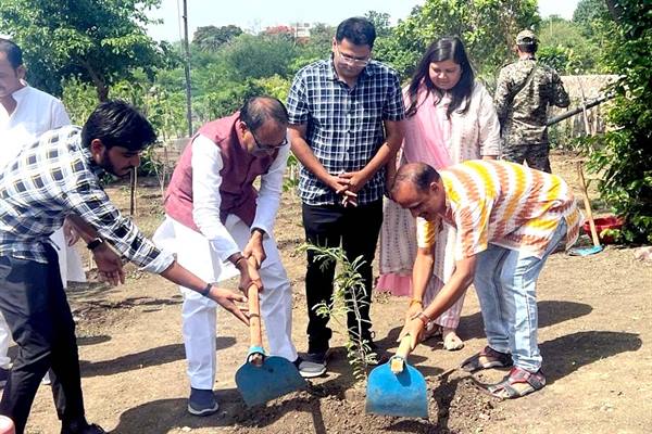 Planted Tress : मुख्यमंत्री शिवराज चौहान ने पीपल, आम और इमली के पौधे लगाए